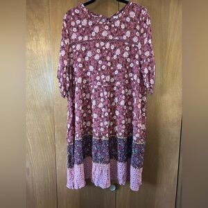 Knox Rose Floral Midi Dress - Pink and Purple